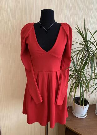 Платье красное вечернее красивое платье кукла missguided xs/s1 фото