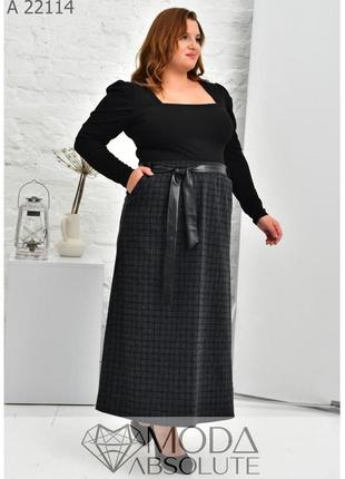 Длинная теплая юбка с карманами батал с 50 по 80 размер2 фото