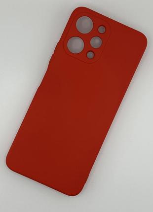 Силиконовый чехол для xiaomi redmi 12 красный soft silicone case full (бампер)