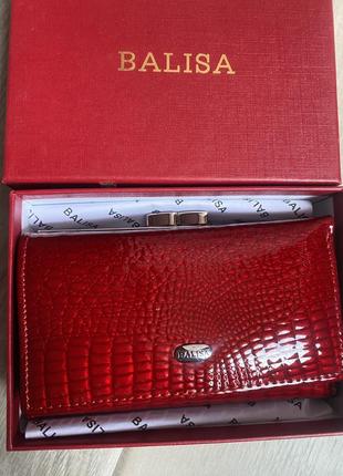 Лаковий червоний гаманець на магнітах balisa7 фото