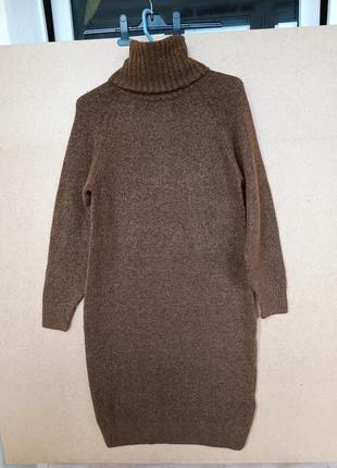 Длинное шерстяное платье свитер оверсайз с высоким горлом vero moda6 фото