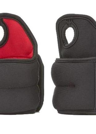 Обважнювачі зап'ястя reebok wrist weights чорний, червоний уні 0.5 кг