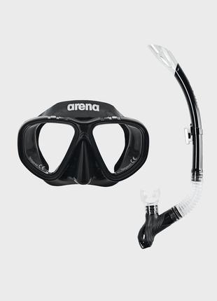 Набір маска і трубка arena premium snorkeling set чорний уні osfm