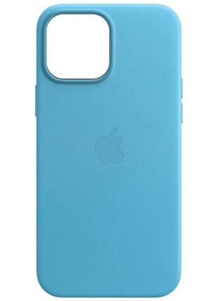 Шкіряний чохол leather case (aa) with magsafe для apple iphone 12 pro max (6.7") blue