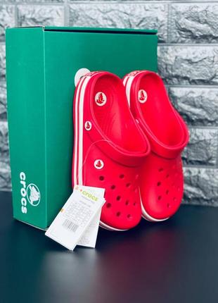 Женские шлепанцы crocs красные крокс тапочки