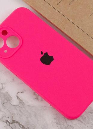 Рожевий чохол silicone case для iphone 13 із закритим низом/рожевий чохол для айфон 13 силікон кейс pink