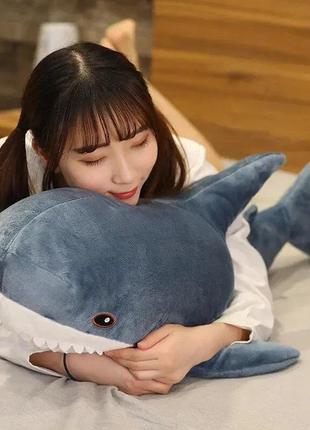 М'яка іграшка плюшева акула shark doll з ikea 80 см  подушка акула подушка обійма7 фото