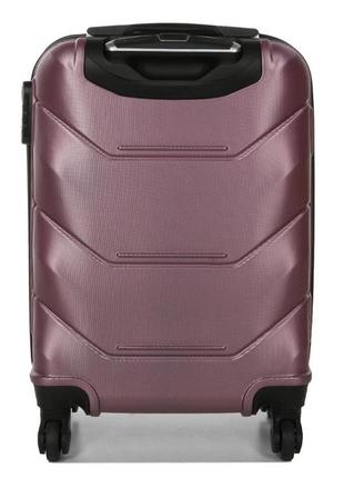 Валіза пластикова дорожня на колесах madisson розмір s ручна поклажа чемодан невеликий колір рожеве золото3 фото