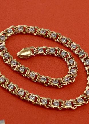 Золотой браслет арабский бисмарк 6,23 гр, 19 см, золото 585 золотий браслет9 фото