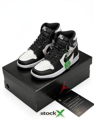 Мужские кроссовки nike air jordan 1 high black white x, 41 размер