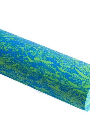 Массажный ролик (валик, роллер) гладкий для спины и тела, мфр, 45 см зелено-голубой