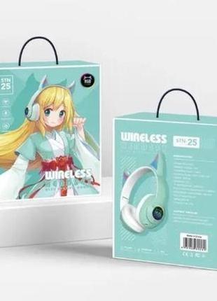 Наушники cat с кошачьими ушками stn-25 bluetooth зеленые