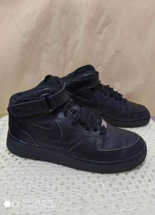 Кожаные кроссовки ботинки nike air force