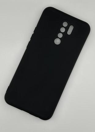 Силиконовый чехол для xiaomi redmi 9 soft silicone case full чёрный (бампер)