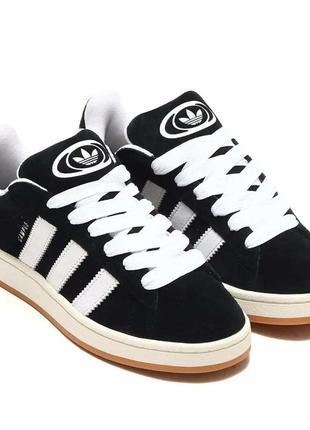 Замшеві чоловічі кеди adidas campus 00s core black7 фото