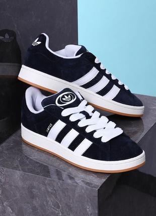 Замшеві чоловічі кеди adidas campus 00s core black8 фото