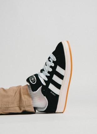 Замшеві чоловічі кеди adidas campus 00s core black1 фото