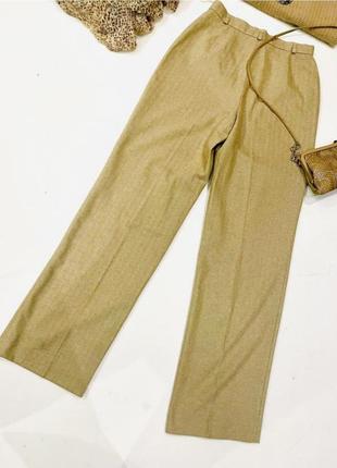 Бежеві, коричневі шерстяні брюки anna marchetti розмір м3 фото