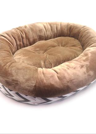 Лежак овальный для собак и кошек ложе zoo-hunt коричневый №2 50х65х23 см