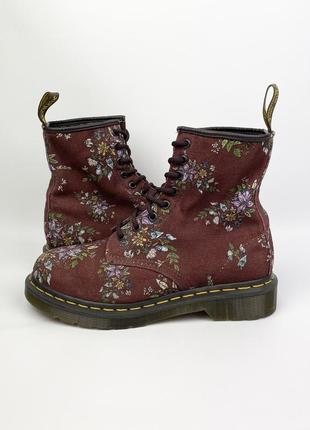 Ботинки dr.martens castel flowers оригинал высокие бордовые размер eu 38 us7 ru5