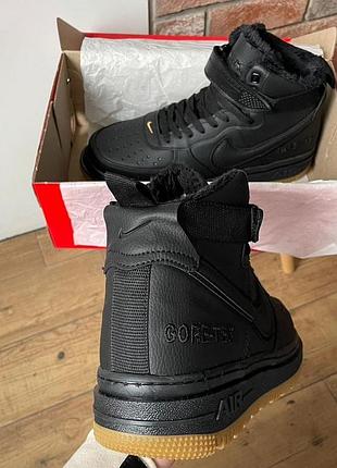 Nike air force 1 gore-tex black brown 2 (хутро) 6