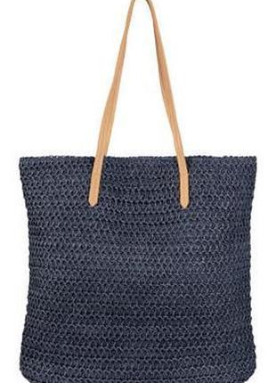 Плетеная пляжная сумка, сумка шоппер 2 в 1 esmara синяя