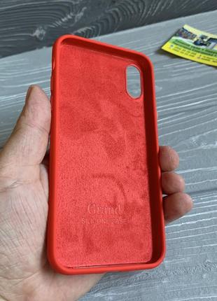 Чехол накладка для iphone x/xs чохол з мікрофіброю без яблочка c закрытим низом / красный цвет