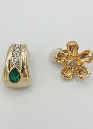Винтажные одиночные серьги клипсы swarovski