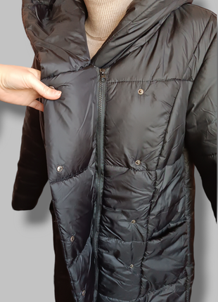 Куртка пальто пуховик з поясом зима4 фото