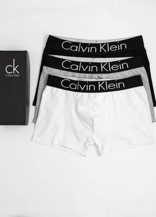 Боксери calvin klein 3 штуки набір у подарунковій коробці труси чоловічі преміум якість5 фото