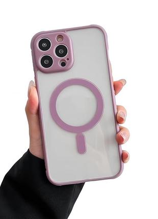 Чехол skin clear case with magsafe — iphone 11 — deep purple