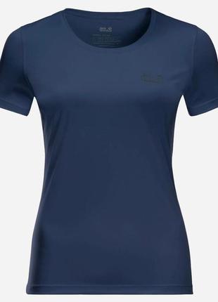 Женская спортивная синяя футболка jack wolfskin 50-52 (l-xl) 183 фото