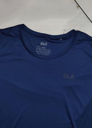 Женская спортивная синяя футболка jack wolfskin 50-52 (l-xl) 182 фото