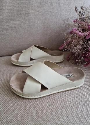 Кожаные шлепанцы clarks/ разм.38 оригинал