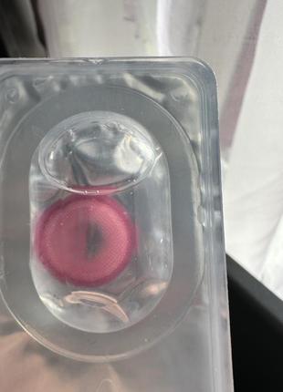 Многоразовые косметические контактные линзы розовые + кейс (без диоприй цена за пару сроки на фото)2 фото