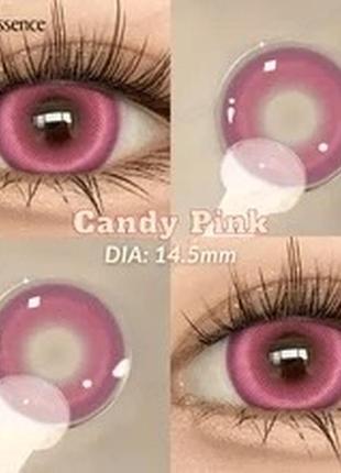 Многоразовые косметические контактные линзы розовые + кейс (без диоприй цена за пару сроки на фото)4 фото