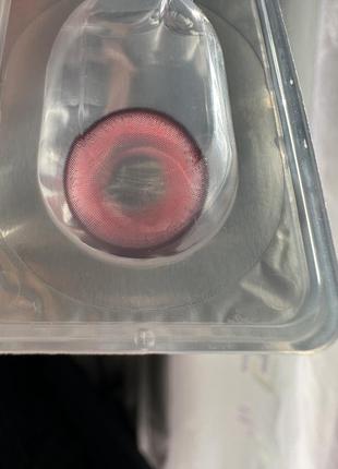 Многоразовые косметические контактные линзы розовые + кейс (без диоприй цена за пару сроки на фото)2 фото