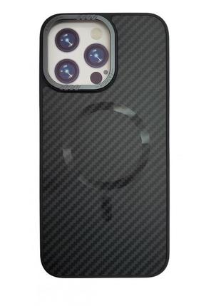 Чехол carbon armor case with magsafe — iphone 15 plus — black
