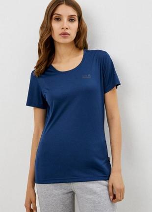 Женская спортивная синяя футболка jack wolfskin 50-52 (l-xl) 18