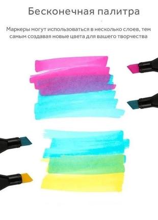 Набор скетч маркеров для рисования touch 24 шт/уп. двусторонние профессиональные...