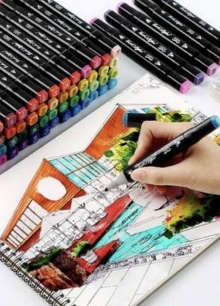 Набор скетч маркеров для рисования touch 24 шт/уп. двусторонние профессиональные...