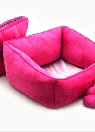 Лежак для котів і собак zoo-hunt ніжність рожевий №2 405х535х230 мм2 фото