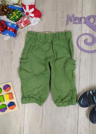 Джинси карго для дівчинки za girla пояс гумка зелені розмір 3-4 міс (62 см)1 фото
