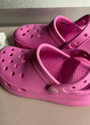 Крокс класссек клог краш розовые crocs classic clog crush taffy pink5 фото