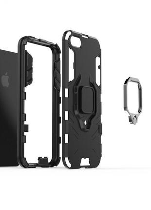 Чехол ring case для apple iphone 6 / 6s бронированный бампер с кольцом черный3 фото