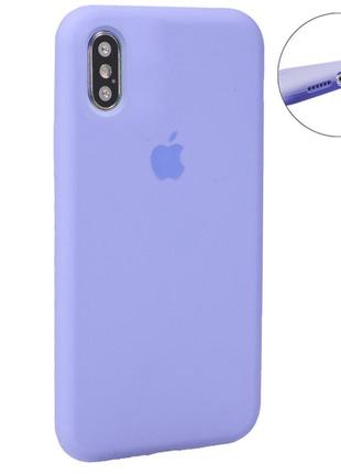 Чехол original silicone case full size — iphone x ; xs — lavender (41)1 фото