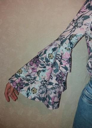 Качественная кофточка в цветочный принт, лонгслив в цветы, джемпер, блузка в цветочный принт, блуза2 фото