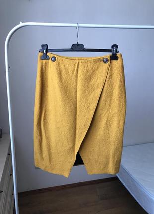 Ручная работа теплая шерстяная юбка на запах на подкладке1 фото