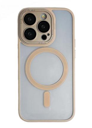 Чехол protective camera clear case with magsafe — iphone 15 pro max — pink