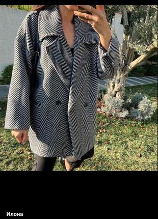 Пальто деми овер сайз over size туречковая елка9 фото